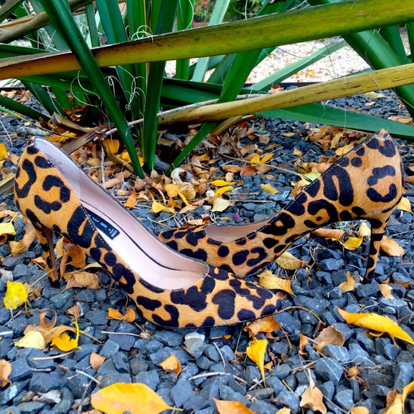 Steven By Steve Madden Calf Hair Leopard Pumps S/7 - Picture 2 of 11